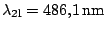 $ \lambda_{2\mathrm{l}}= 486,1\,\mathrm{nm}$