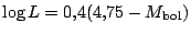 $ \log L=0,4 (4,75-M_\mathrm{bol})$