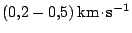 $ (0,2 -
0,5)\,\mathrm{km}\kern -1.2pt \cdot\kern -1.2pt \mathrm{s}^{-1}$