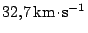 $ 32,7\,\mathrm{km}\kern -1.2pt \cdot\kern -1.2pt \mathrm{s}^{-1}$