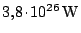 $ 3,8 \kern -1.2pt \cdot\kern -1.2pt 10^{26}\,\mathrm{W}$