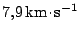 $ 7,9\,\mathrm{km}\kern -1.2pt \cdot\kern -1.2pt \mathrm{s}^{-1}$