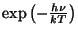 $ \exp\left(-\frac{h\nu}{kT}\right)$