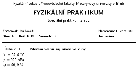 Zahlavi pro psani protokolu