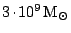 $ 3\kern -1.2pt \cdot\kern -1.2pt 10^9\,\mathrm{M}_\odot$