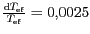 $ \frac{\mathrm{d}
T_{\mathrm{ef}}}{T_{\mathrm{ef}}}=0,0025$