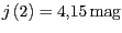 $ {j\left(2\right)=4,15} \mathrm{mag}$