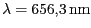 $ {\lambda} = 656,3 \mathrm{nm}$