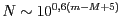 $ N\sim10^{0,6(m-M+5)}$