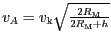 $ {v_{{A}}=v_{\mathrm{k}}\sqrt{\frac{2R_{\mathrm{M}}}{2R_{\mathrm{M}}+h}}}$