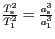 $ {\frac{T_{\mathrm{s}}^{{2}}}{T_{{1}}^{{2}}}=\frac{a_{\mathrm{s}}^{{3}}}{a_{{1}}^{{3}}}}$