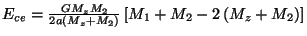 $ E_{ce}=\frac{GM_zM_2}{2a\left(M_z+M_2\right)}\left[M_1+M_2-2\left(M_z+M_2\right)\right]$