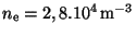 $ n_{\mathrm{e }} =
2,8.10^4\,\mathrm{ m}^{ - 3}$