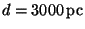 $ d = 3 000\,\pc$