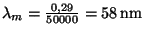 $ \lambda_m=\frac{0,29}{50000}=58\,\mathrm{nm}$