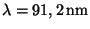 $ \lambda = 91,2 \,\mathrm{nm}$