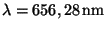 $ \lambda = 656,28\,\mathrm{nm}$