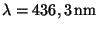 $ \lambda =
436,3\,\mathrm{nm}$