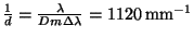 $ \frac{1}{d}=\frac{\lambda}{Dm\Delta\lambda}=1120\,\mathrm{mm}^{-1}$