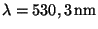 $ \lambda = 530,3\,\mathrm{nm}$