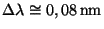 $ \Delta\lambda\cong0,08\,\mathrm{nm}$