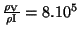 $ \frac{\rho_{\mathrm{V}}}{\rho{\mathrm{I}}} = 8.10^5$