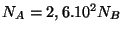 $ N_A=2,6.10^2N_B$